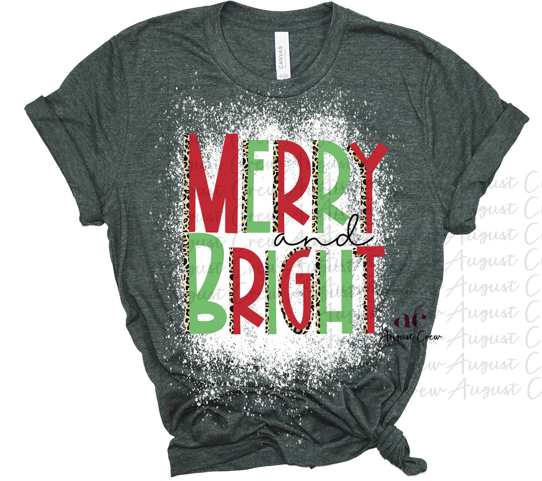 Merry And Bright | T shirt | Bleached
