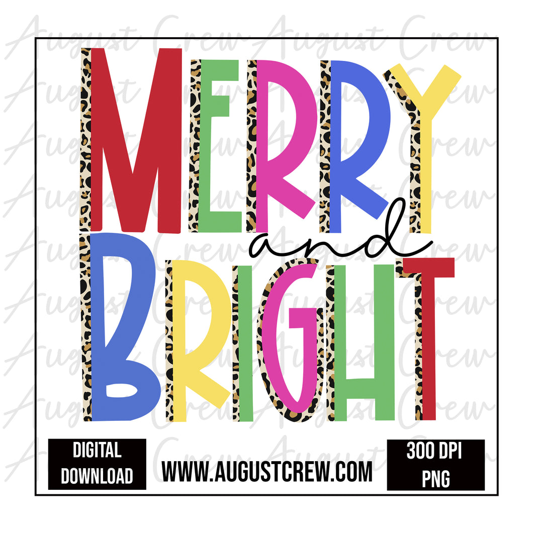 Merry and Bright 2| Leopard| Chritmas| Digital Download