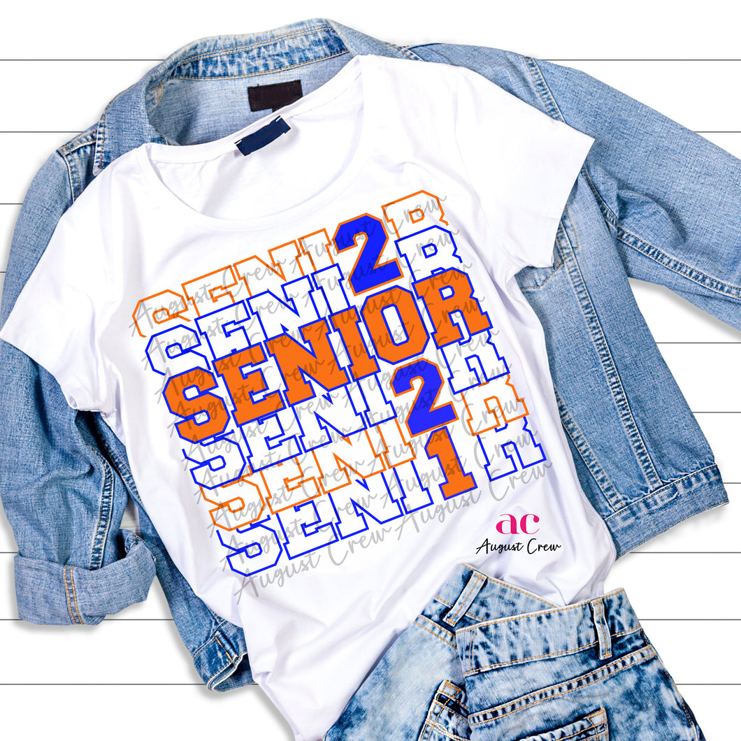 Senior| 2021| Orange & Blue|| Shirt