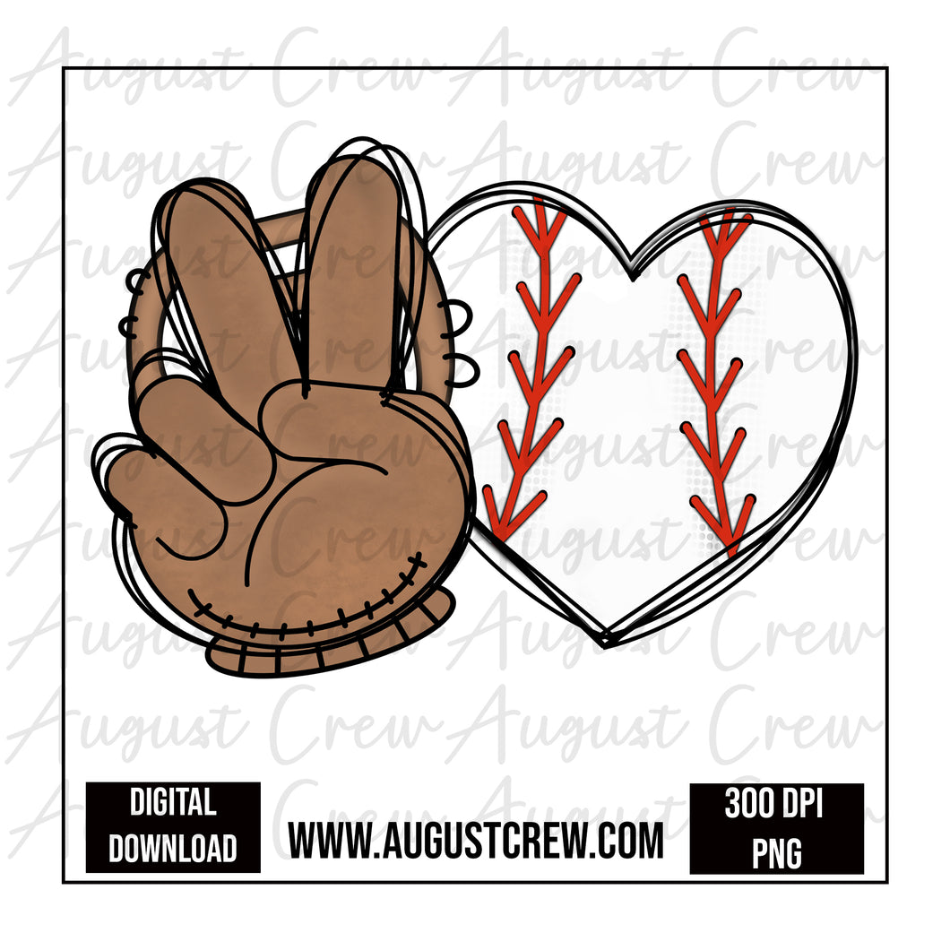 Peace Love| Baseball | Digital