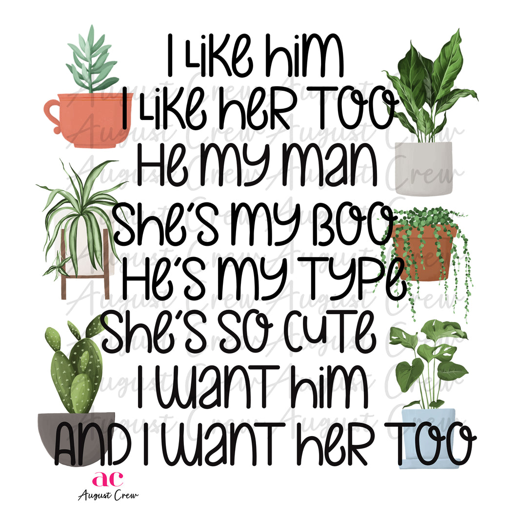 I love him and her too |PLant Love| DIGITAL DOWNLOAD