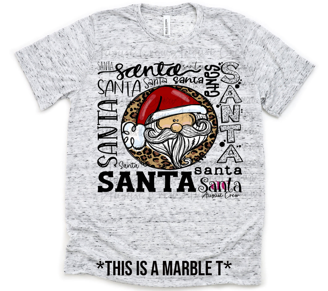 Santa Typography | Christmas |  T shirt (non bleached version)