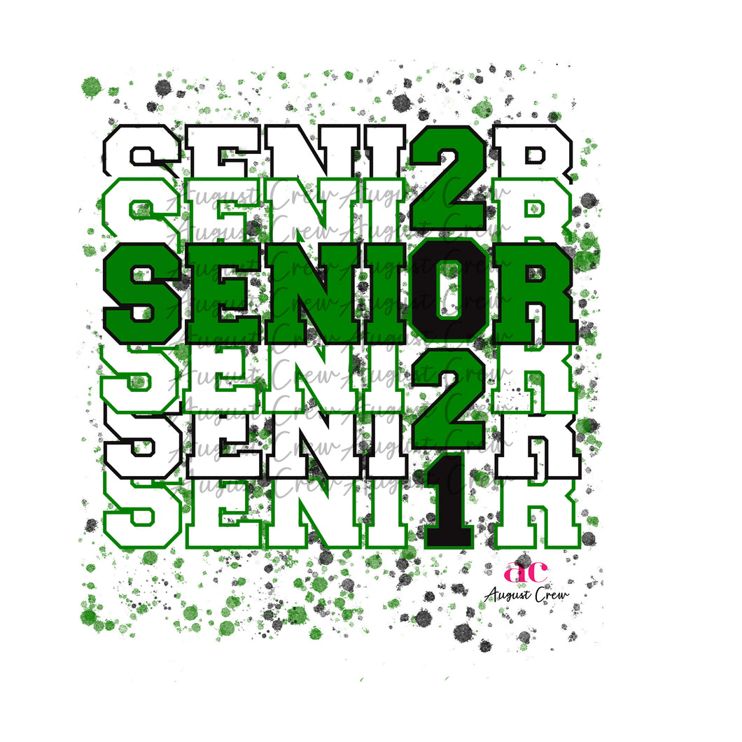 Senior| 2021| Green & Black| Splatter| DIGITAL DOWNLOAD