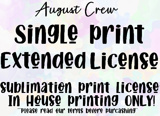 Single Print Extended Sublimation License