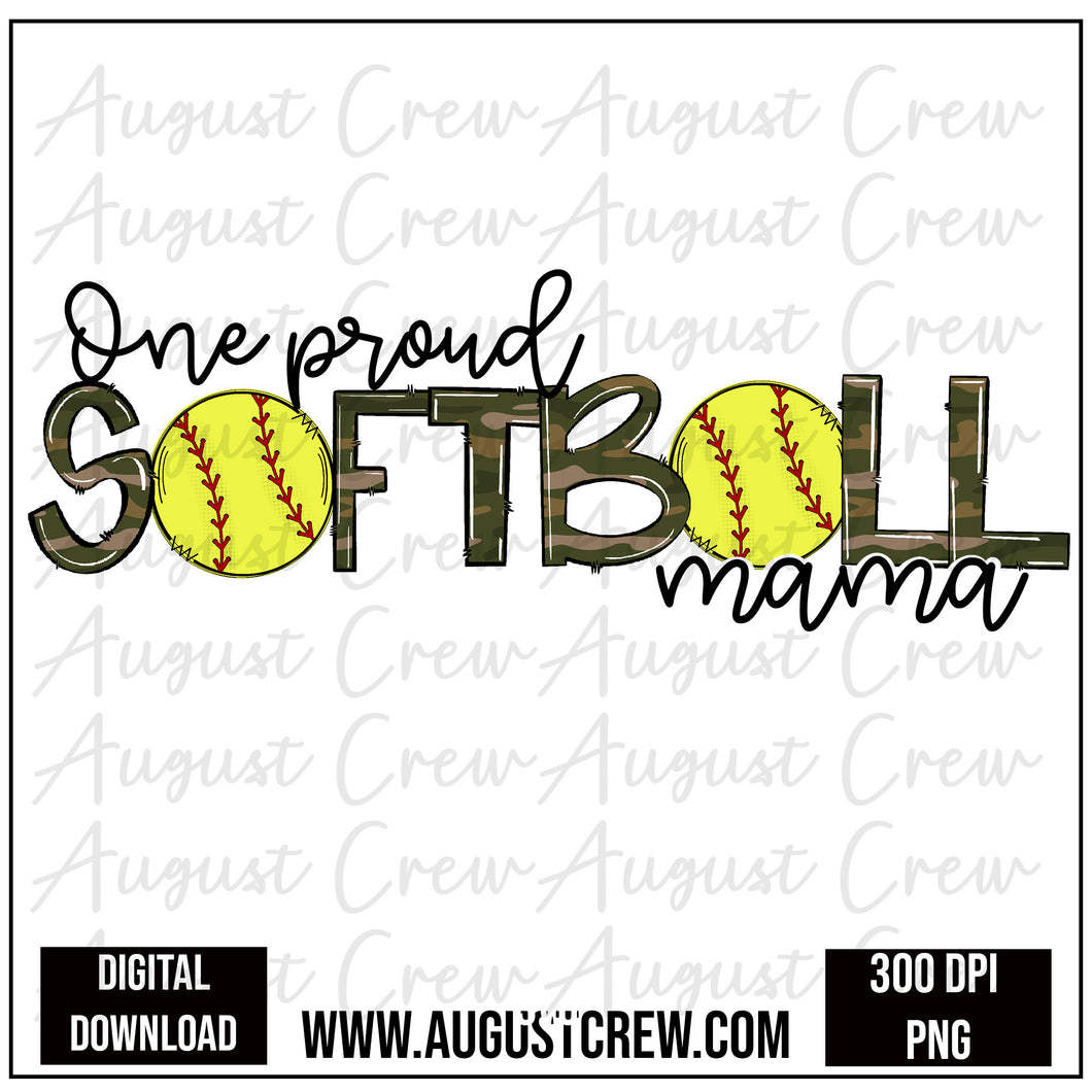 One Proud softball Mama | Digital Design