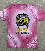 Load image into Gallery viewer, SoftBall Mom| Bleached Stitch |  T shirt
