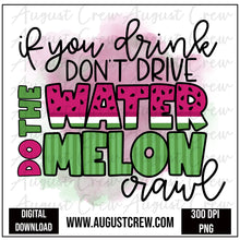 Load image into Gallery viewer, WaterMelon Crawl | Watercolor Background| Digital Design
